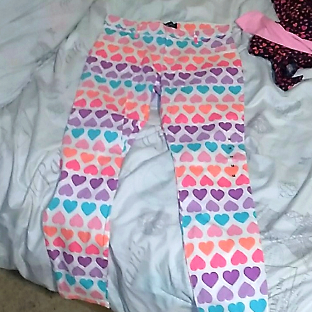 Girls multi-color heart jeans